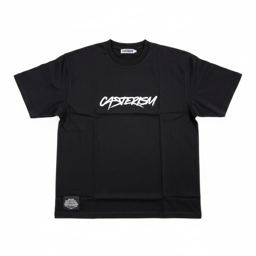 Black tee on white background